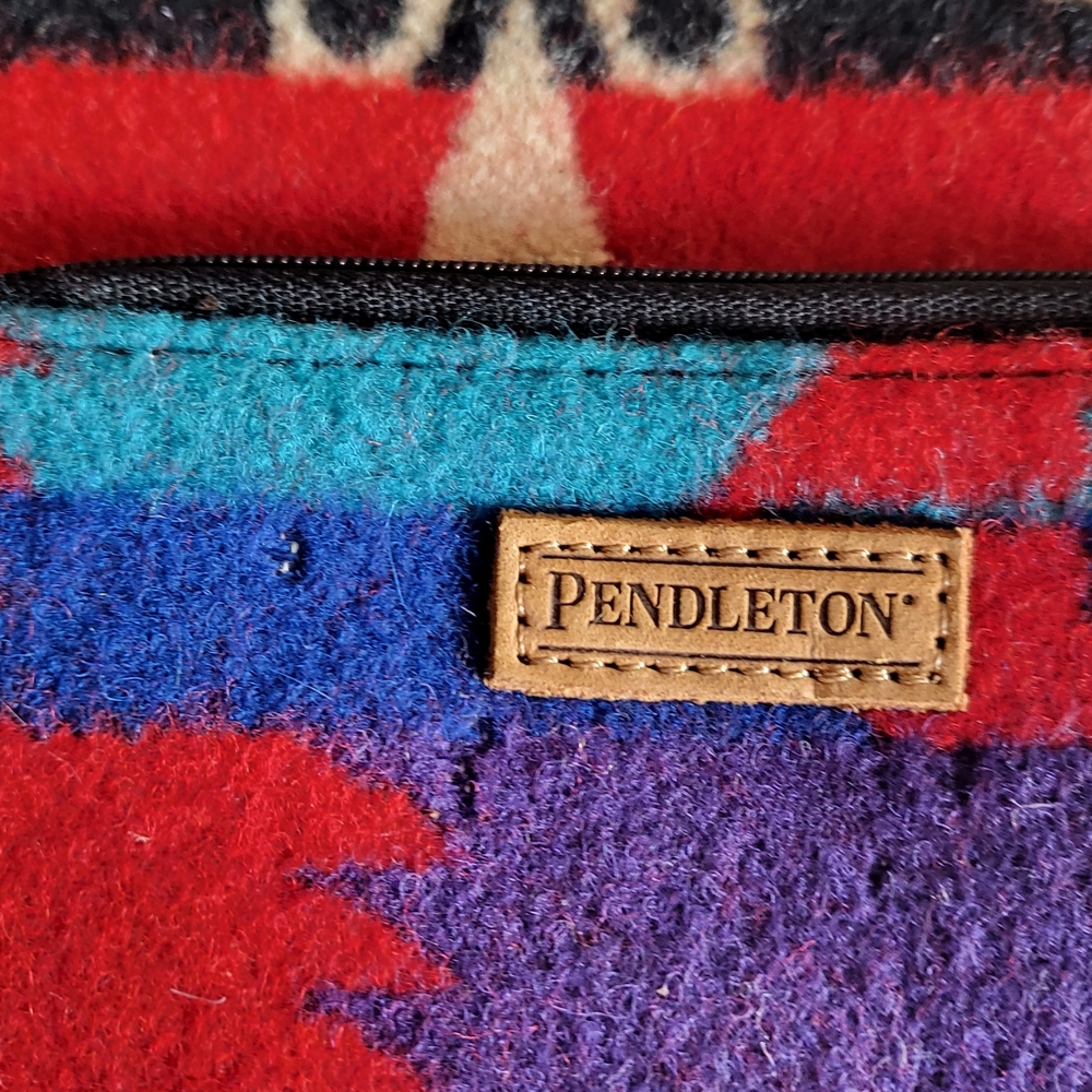 Pendleton Red and Blue Wool Crossbody Bag - Picture 2 of 7